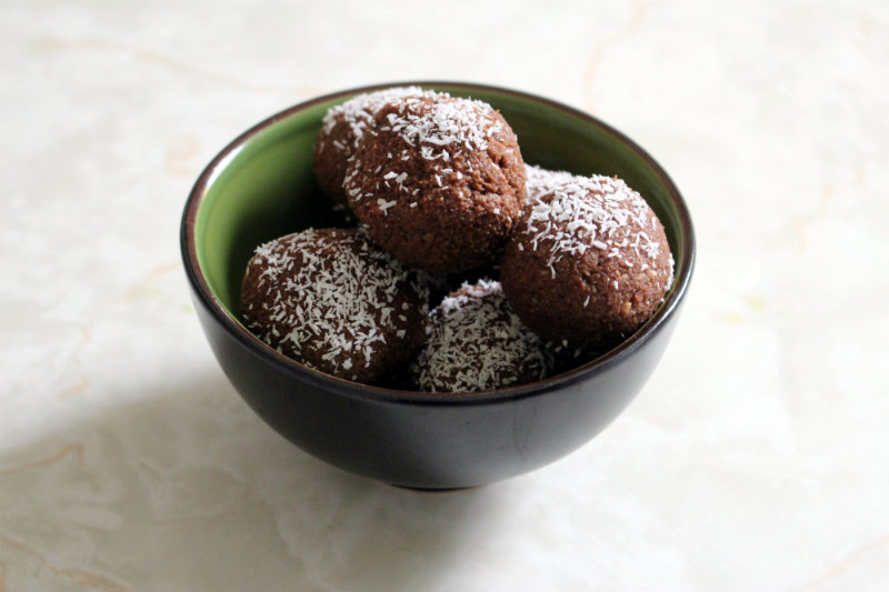 Fudgy peanut butter chocolate balls - to her core