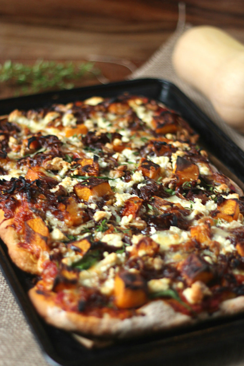 A soft, wholesome pizza based with the perfect combination of toppings - roast pumpkin, caramelised onion and  walnut 