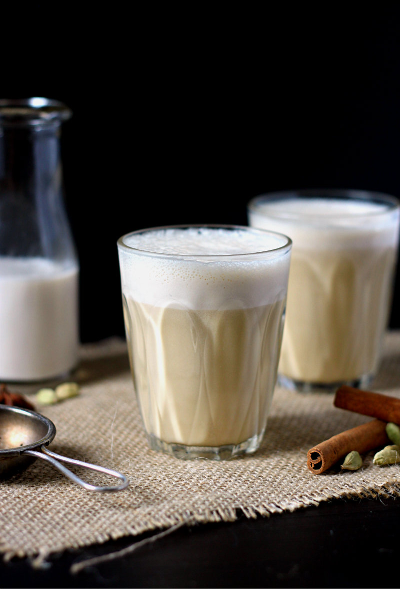 Fresh and frothy almond milk flavoured with chai spices || to her core