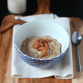 A creamy, wholesome bowl of chai-spiced oats - the perfect warming dish for those cold winter mornings.