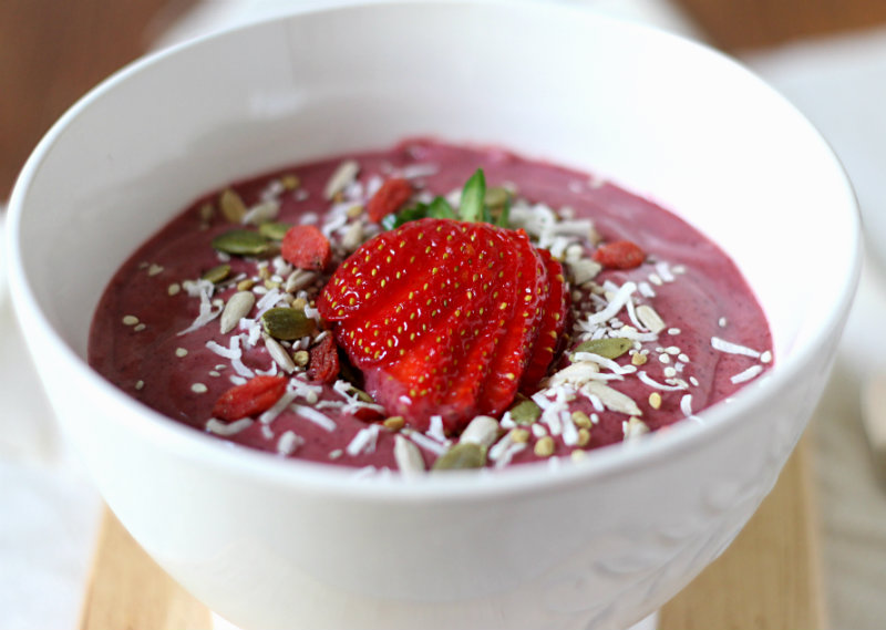 Delicious blended berry bliss bowl