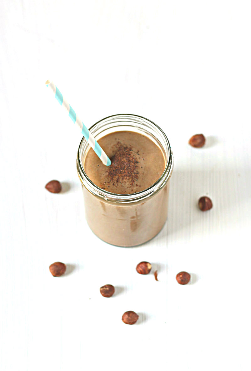 A deliciously rich and creamy chocolate protein smoothie - to her core