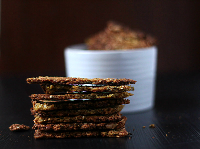 Tasty paleo crackers made with seeds, vegetables and Japanese flavours || to her core