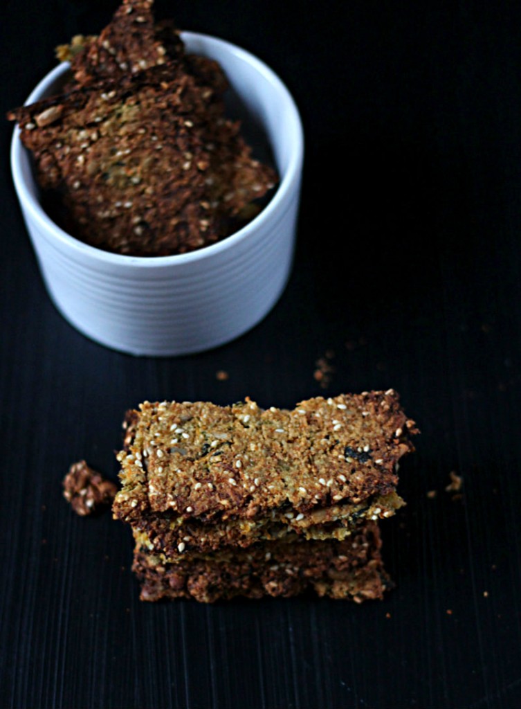 Tasty paleo crackers made with seeds, vegetables and Japanese flavours || to her core