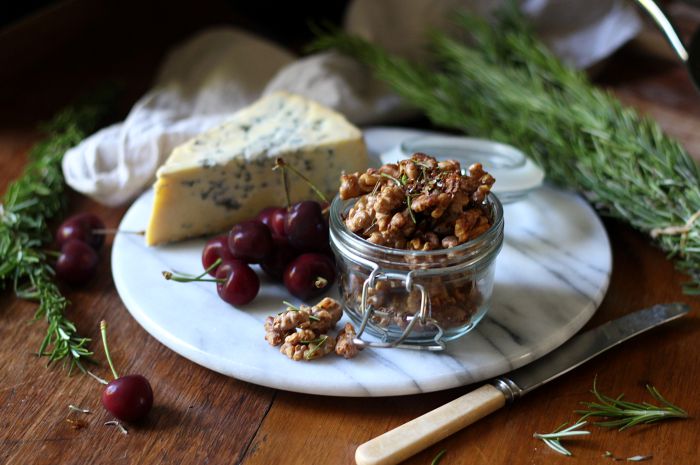 Salted honey rosemary walnuts - to her core