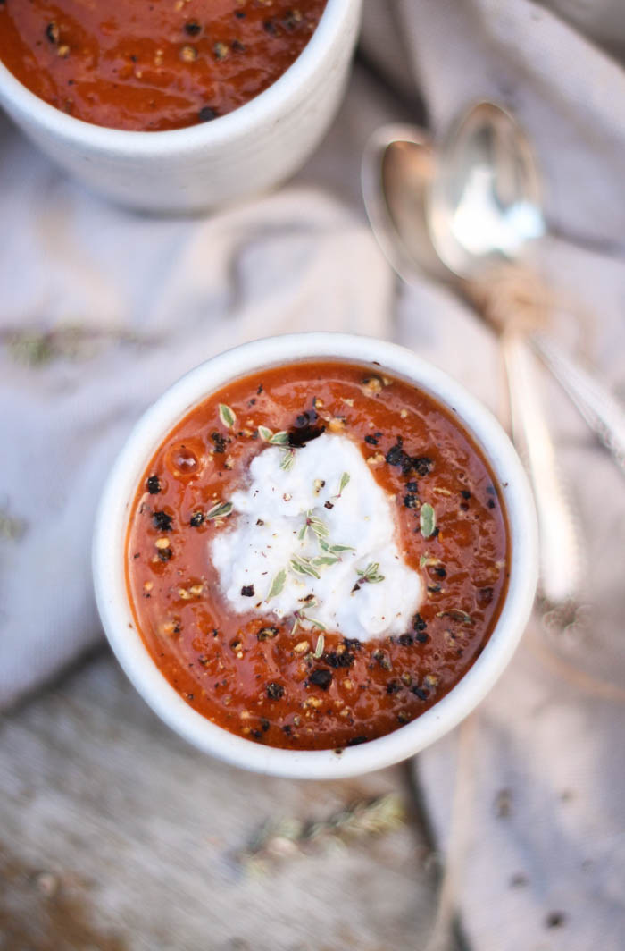 Roasted tomato and squash soup - to her core