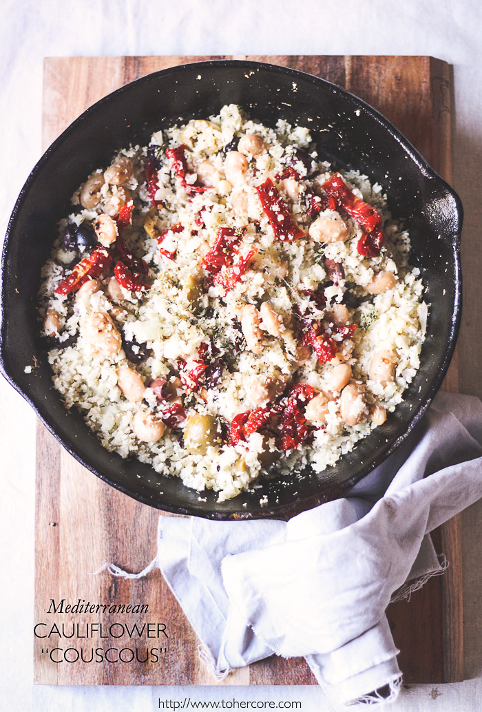 Cooked Mediterranean cauliflower couscous - to her core