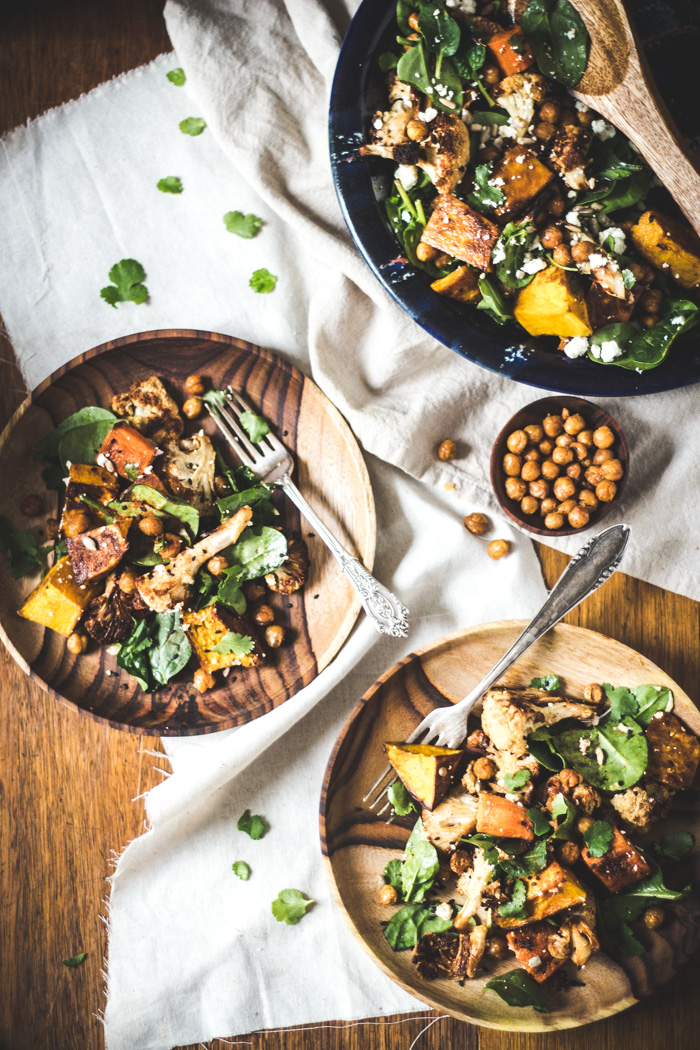 Moroccan roasted vegetable salad with crispy chickpeas - to her core