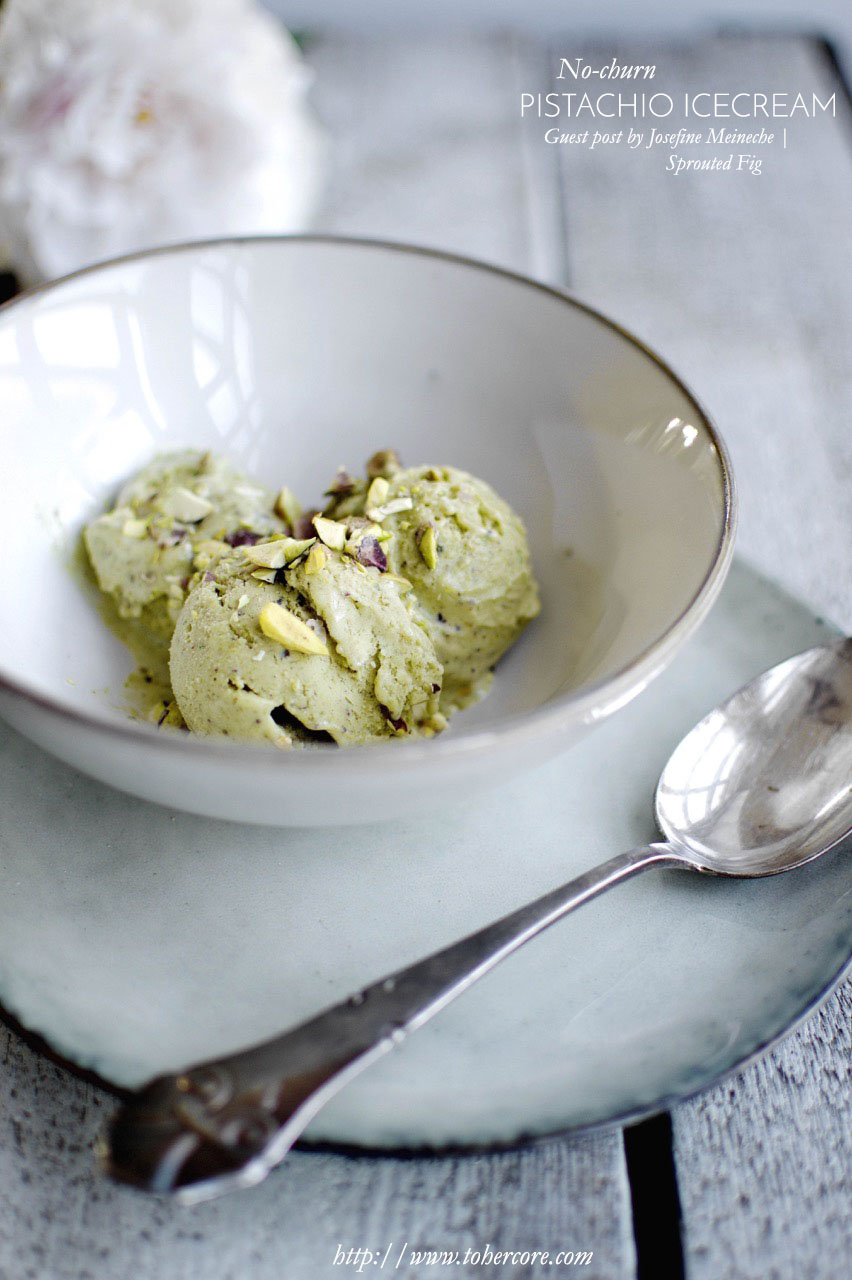 No churn pistachio ice-cream - | Guest post by Josefine Meineche/Sprouted Fig at tohercore.com