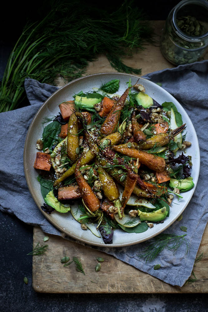 Roasted root vegetable salad - to her core