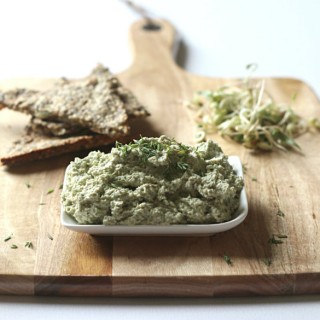 Tasty and healthy sprouted mung bean dip with sunflower seeds