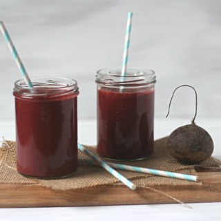 Velvety smooth probiotic chocolate and beet smoothie