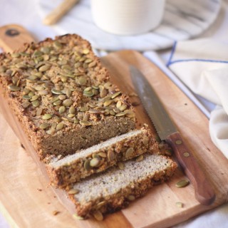 A tasty, nourishing gluten-free savoury loaf filled with oats and quinoa and flecks of zucchini